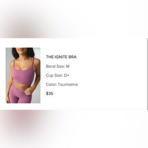 Balance Athletica The Ignite Bra - size M D+ - color Tourmaline